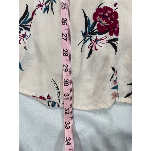 ASTR The Label Cream Red Floral Button Front Ruffle Mini Dress Size Small - Picture 14 of 14